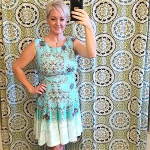 Ombre Turquoise Floral Maxi Dress